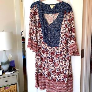 Style & Co Long Sleeve Peasant Dress